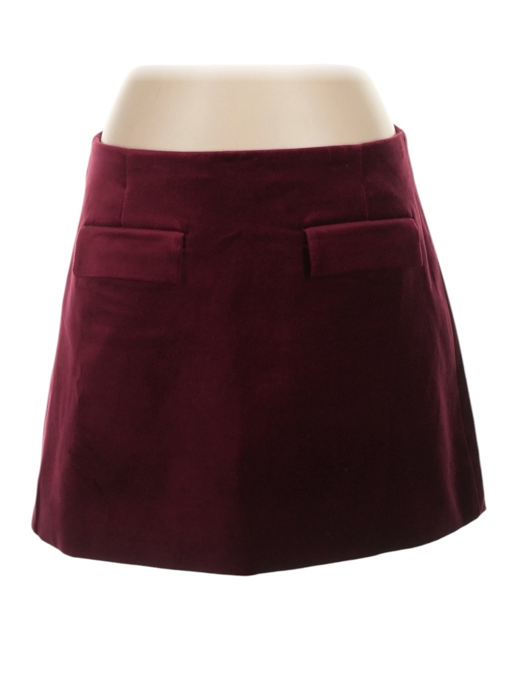 J. Crew Flap Pocket Mini Skirt in Velvet 4 Burgundy Holiday Party Christmas NWT